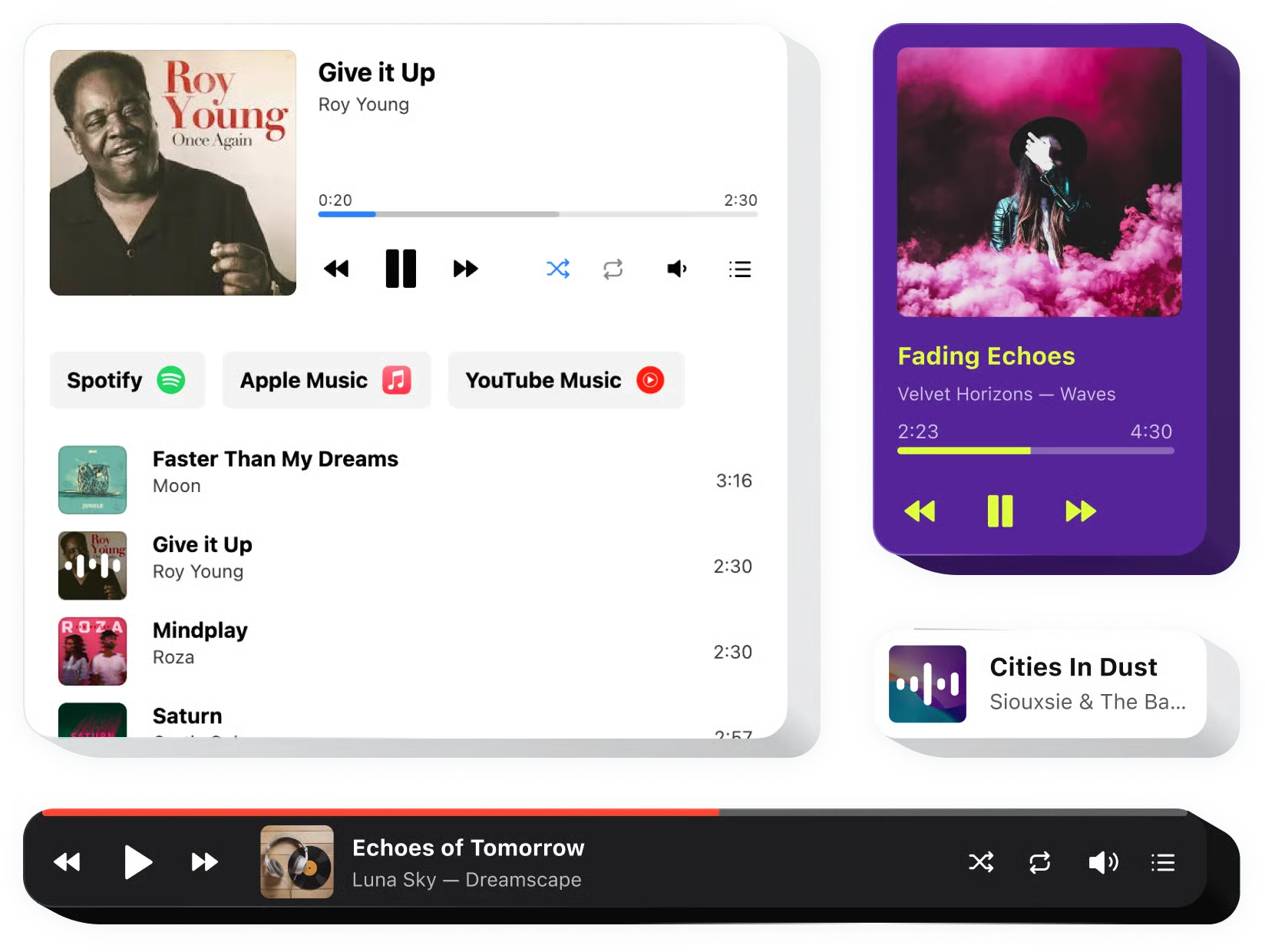 Audio Player Widget Dashboard