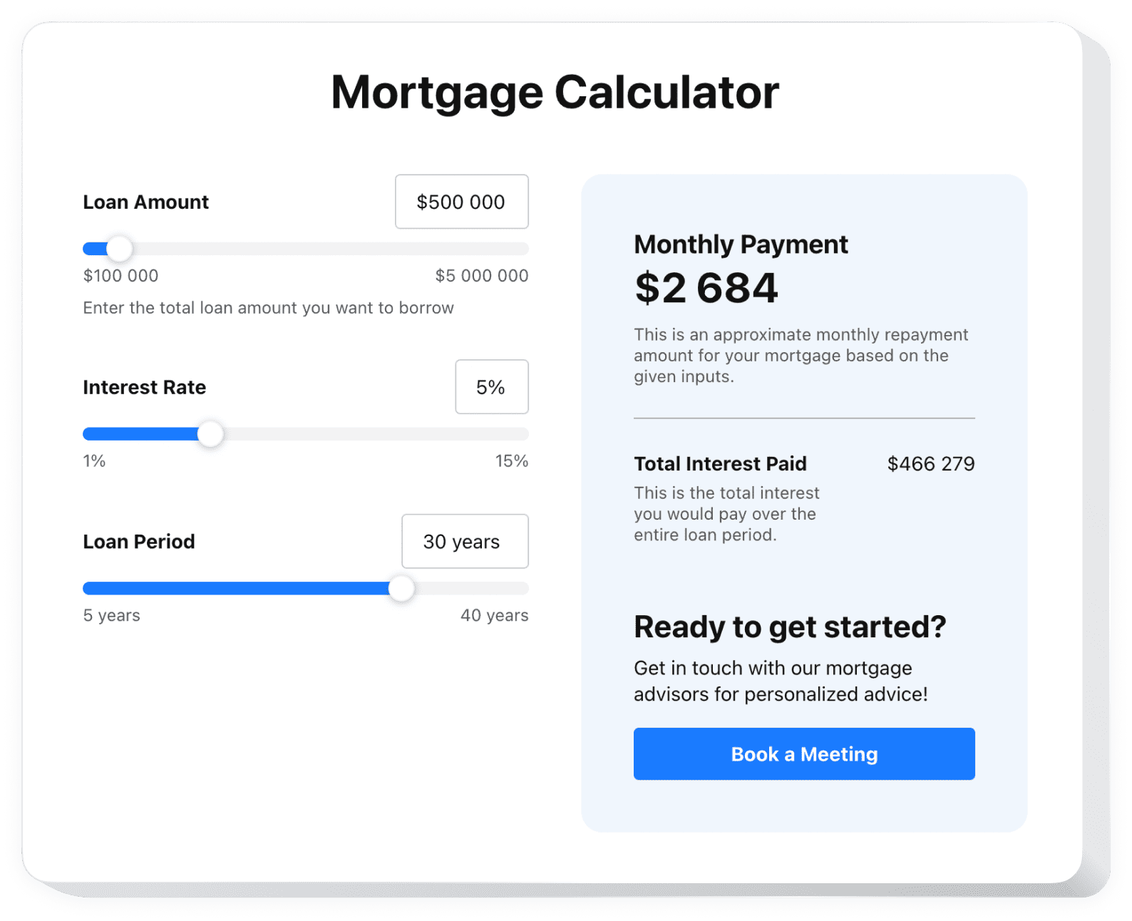 Calculator Widget Dashboard