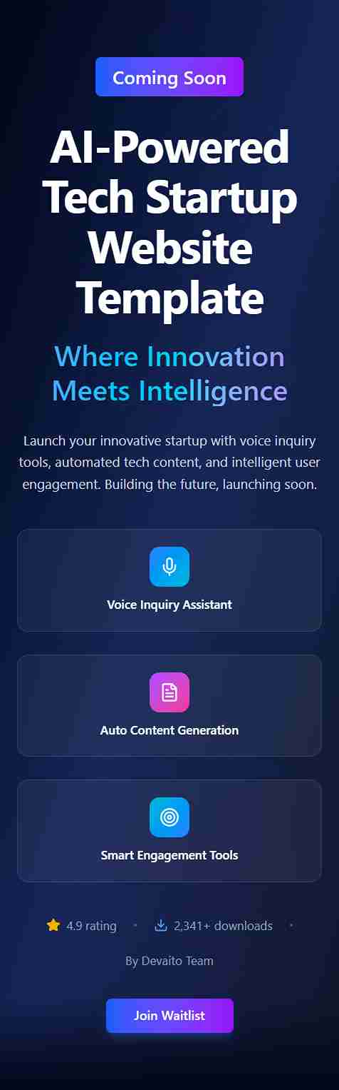 Tech Startup Mobile App
