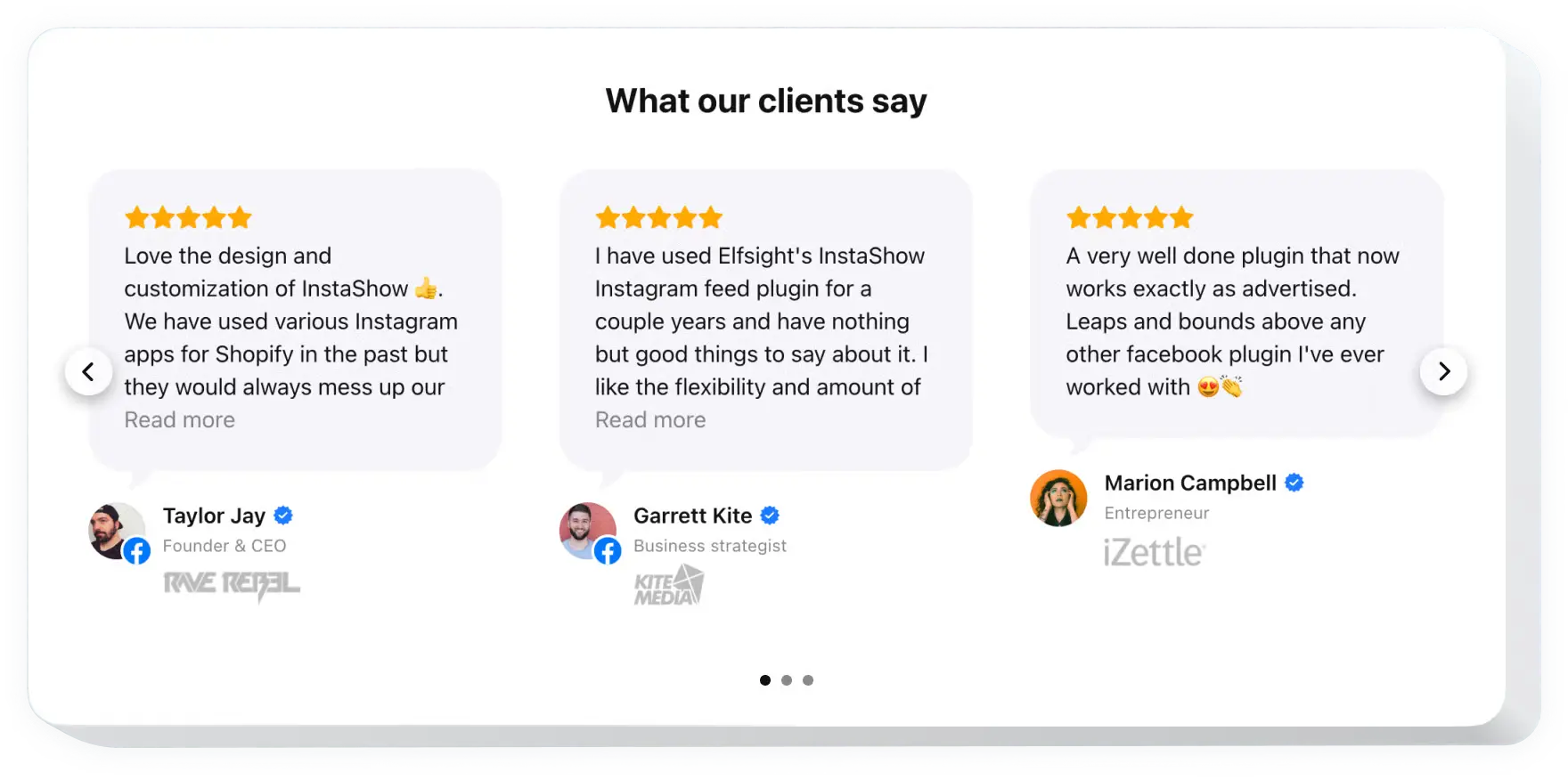 Testimonials Slider Widget Dashboard