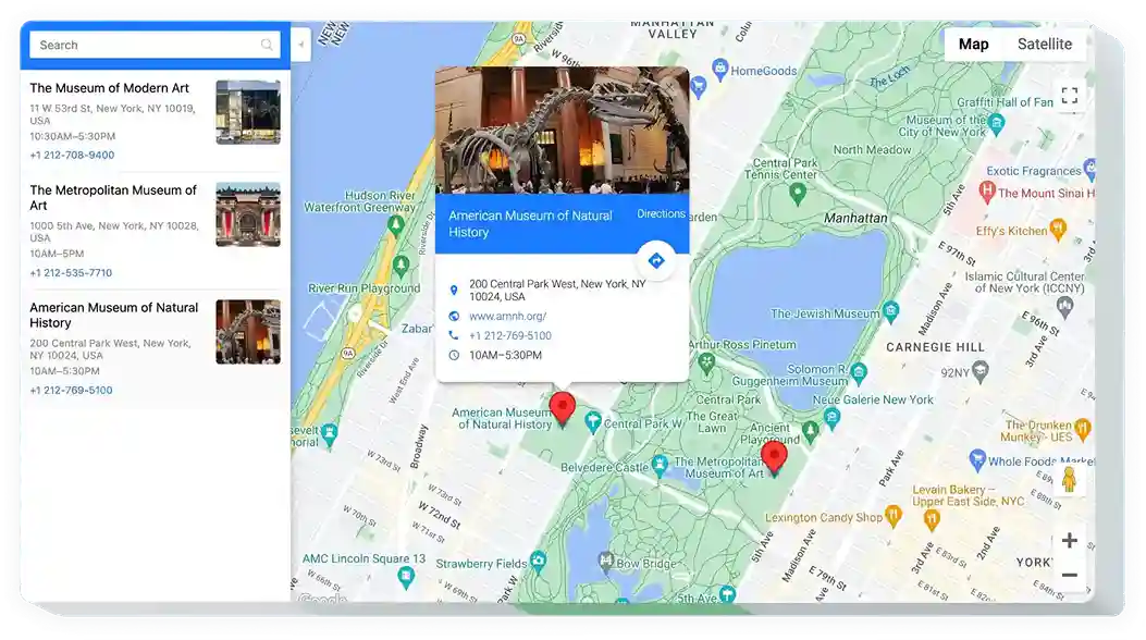 Dashboard Widget Google Maps