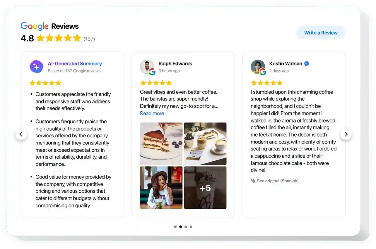 Dashboard Widget Ulasan Google