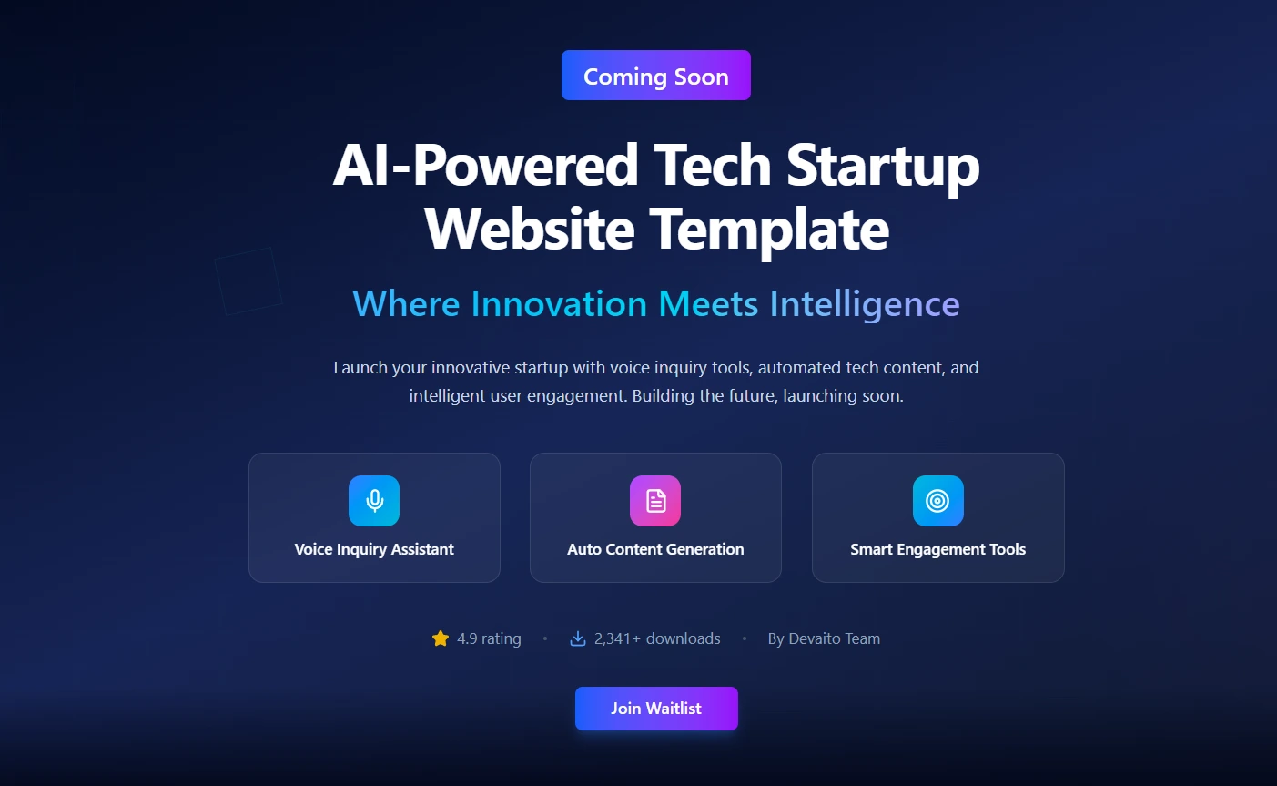 Template Website Startup Teknologi
