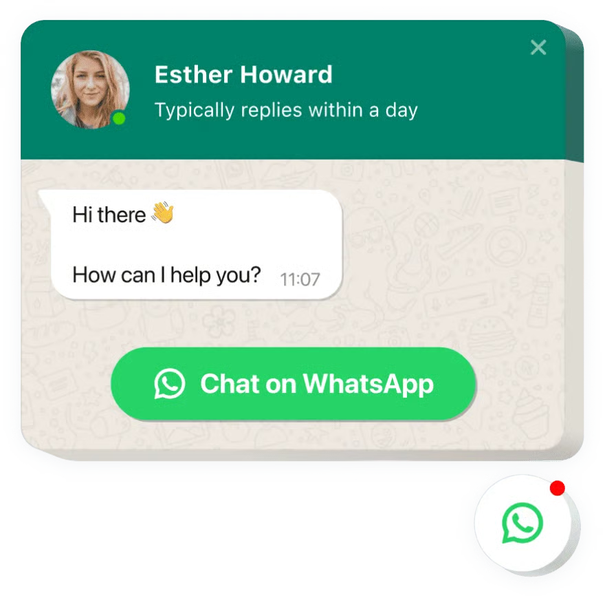 Painel do Widget de Chat do WhatsApp