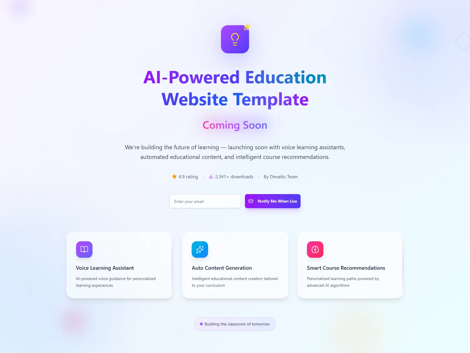 Eğitim Web Sitesi Şablonu