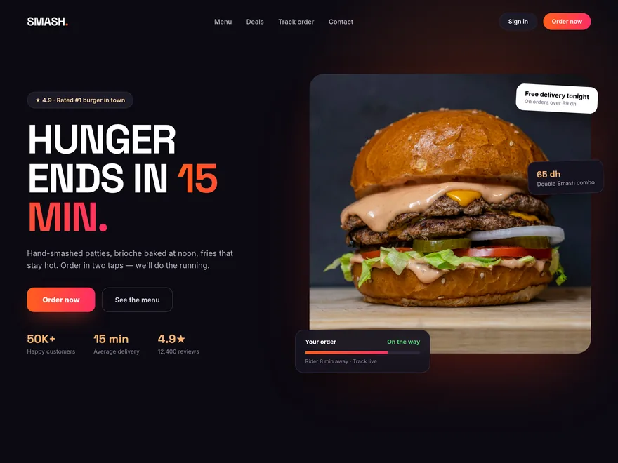 Food delivery website built with Devaito