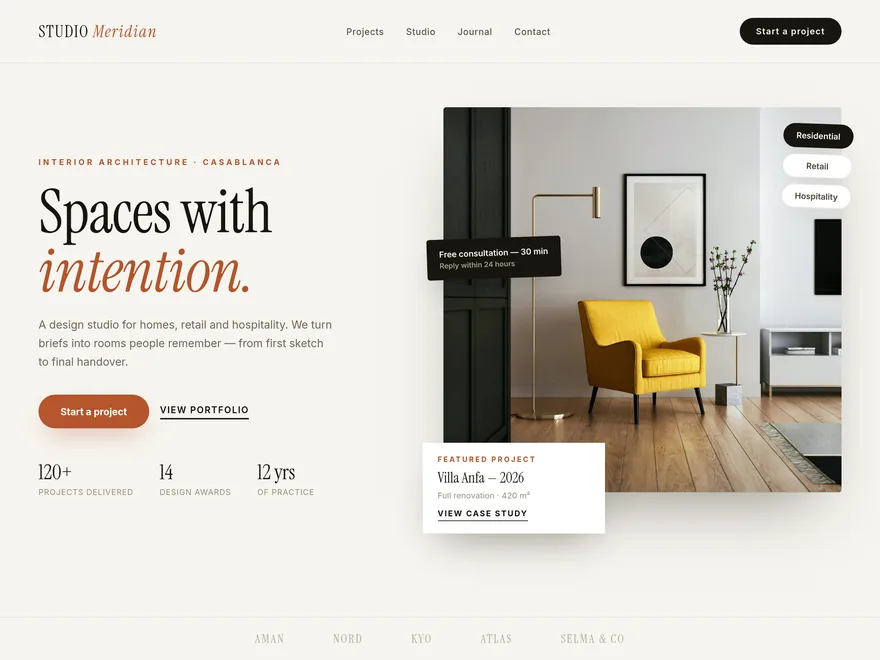 Services & portfolio website built with Devaito